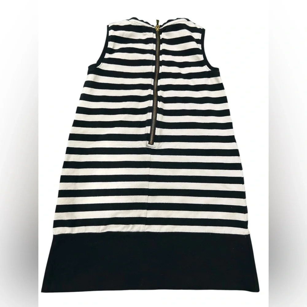 KATE SPADE “off we go” black and white striped graphic girl’s shirt dress size 7